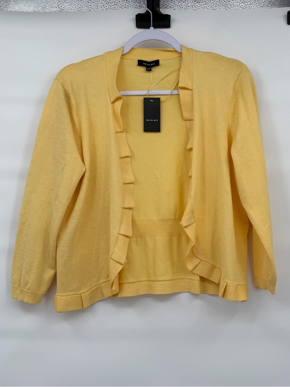 Verve Ami NWT butter yellow open rayon lightweight cardigan
